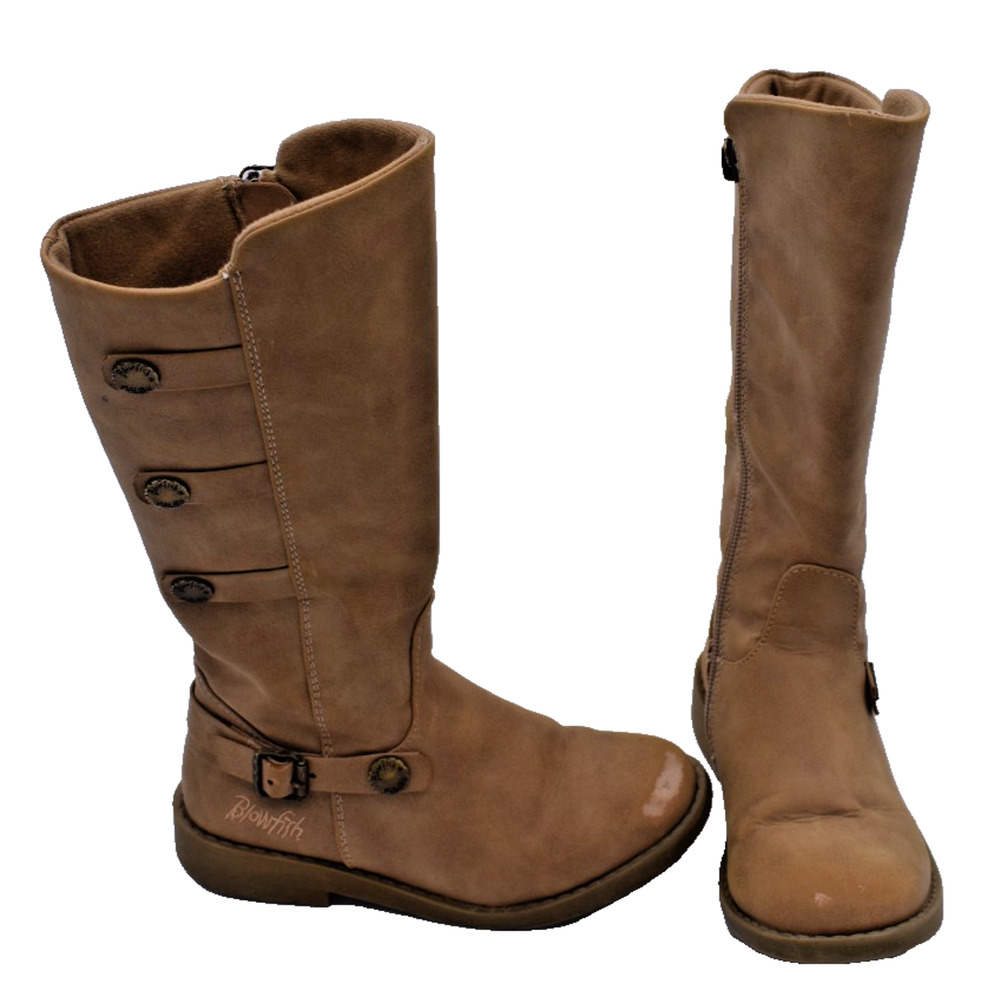 BLOWFISH MALIBU Kingsley Tall Fall Tan Steampunk Western Boots -- Youth Girls 11